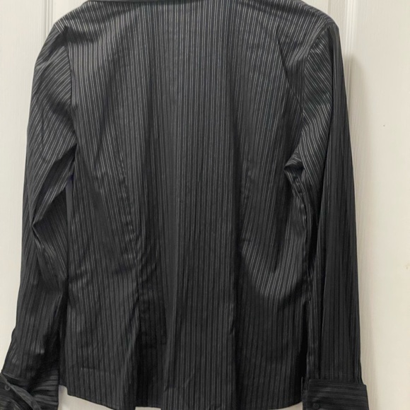 Black Pinstripe Button Down Shirt Size 14 NWT - Picture 7 of 7